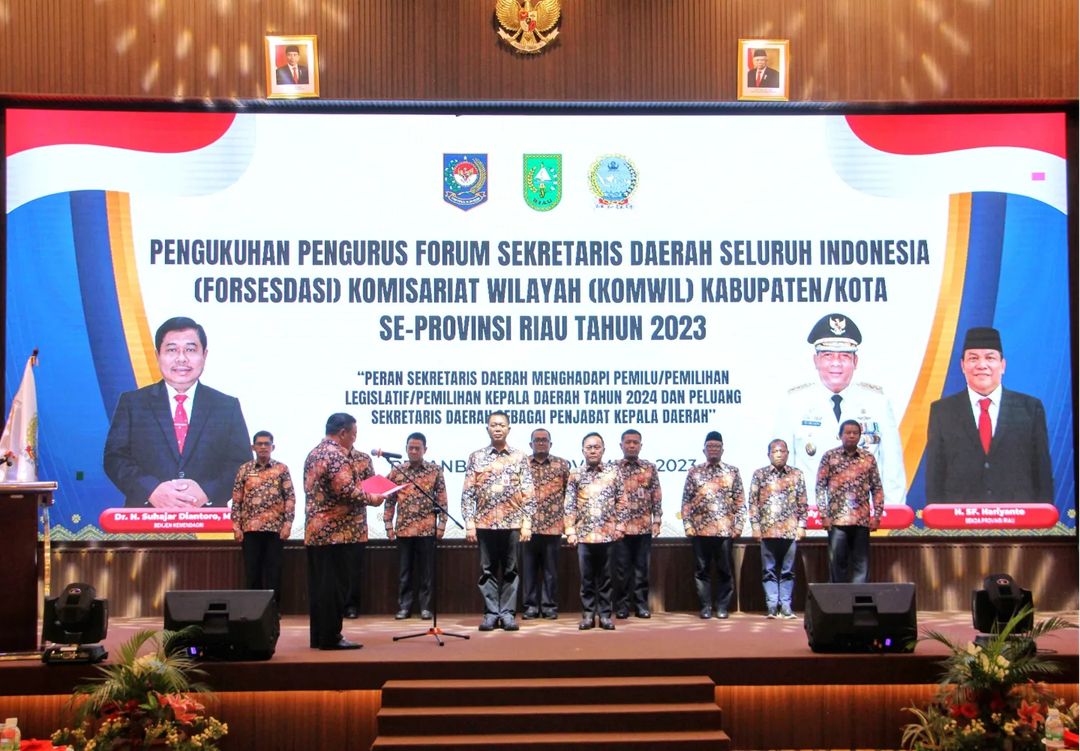 Sekdakab Inhil Hadiri Pelantikan Pengurus Komwil Forsesdasi Kabupaten/Kota  Se- Provinsi Riau Tahun 2023